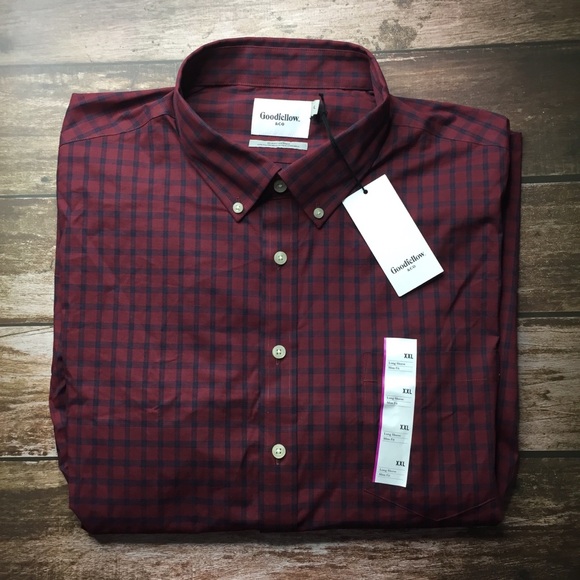 NWT Long Sleeve Button Down Shirt Deep Red Men XXL - Picture 2 of 9